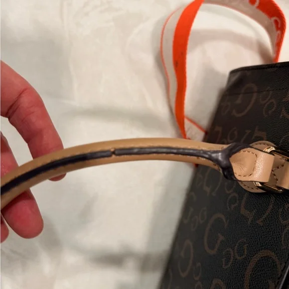 Guess Brown Monogram Mini Satchel Crossbody - Picture 7 of 15